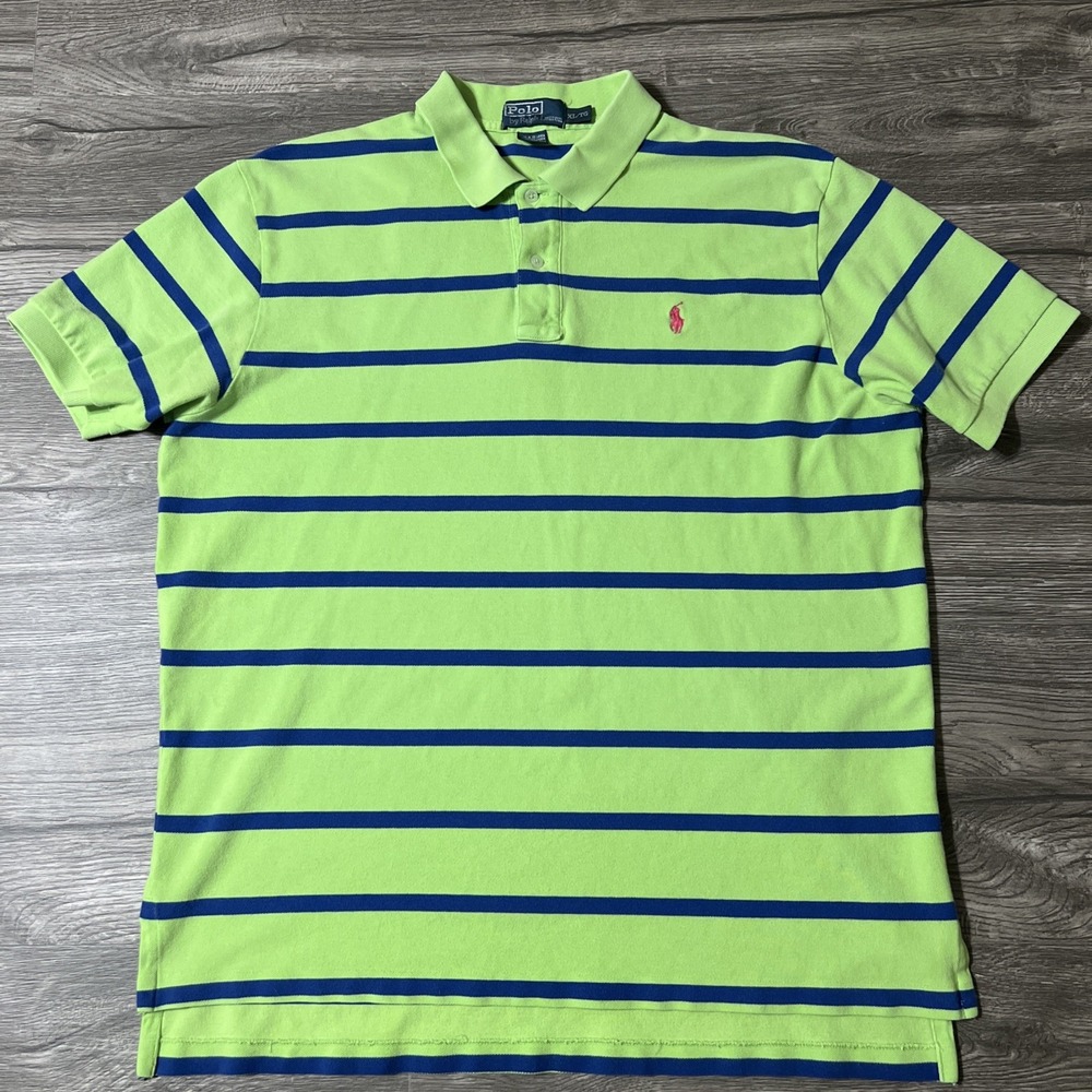 Lot Of 2 Polo Ralph Lauren Striped Short Sleeve Polo Shirts Men's Size XL - Picture 9 of 15